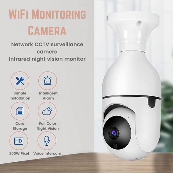 Wireless Wifi Smart Security Camera - 2 Way Audio, nightsight etc -Light Socket - Picture 6 of 14